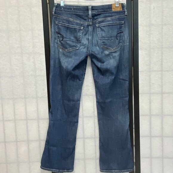 High Rise Slim Flared Kick Faded Denim Jeans American Eagle Next Level Stretch - Picture 2 of 15